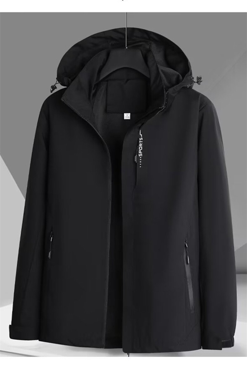 GM26P55中老年夹克爸爸装连帽防水冲锋衣男士四季商务茄克衫外套,男装夹克,星座1108-3