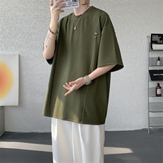 超大码金属标手工设计肌理感短袖T恤8XL-M垂感冰丝半袖DX1220/P38，男装T恤，电商B238