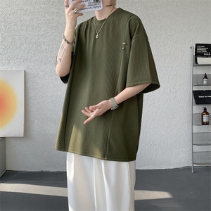 超大码金属标手工设计肌理感短袖T恤8XL-M垂感冰丝半袖DX1220/P38图片