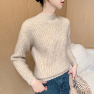 2025年秋季新款百搭女士7针重工加厚扭花半高图片