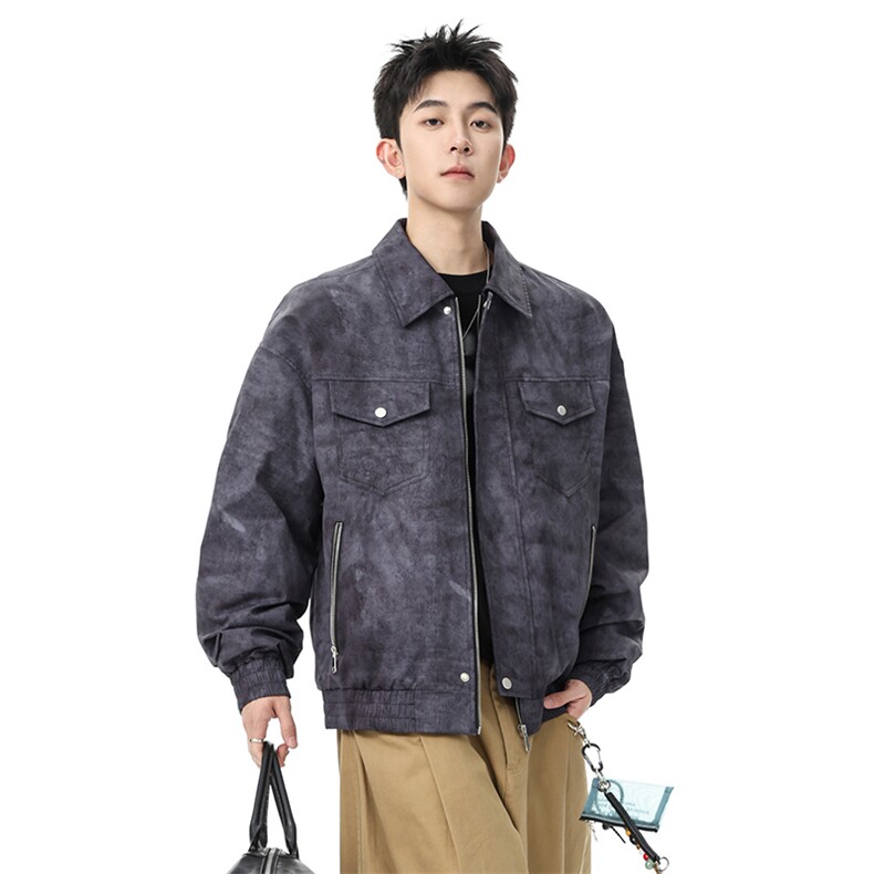 夹克男2025美式vintage翻领休闲上衣宽松休闲外套秋季Q5556-P78,男装夹克,星座610（原A335）