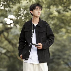 秋季新款满天星牛仔外套男夹克潮流宽松上衣XZ310B-NZ1649-P70图片