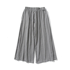 白底平铺夏季新款大码日系棉麻条纹裤直筒阔腿裤汉服K257/P75，男装民族服装，电商A221A