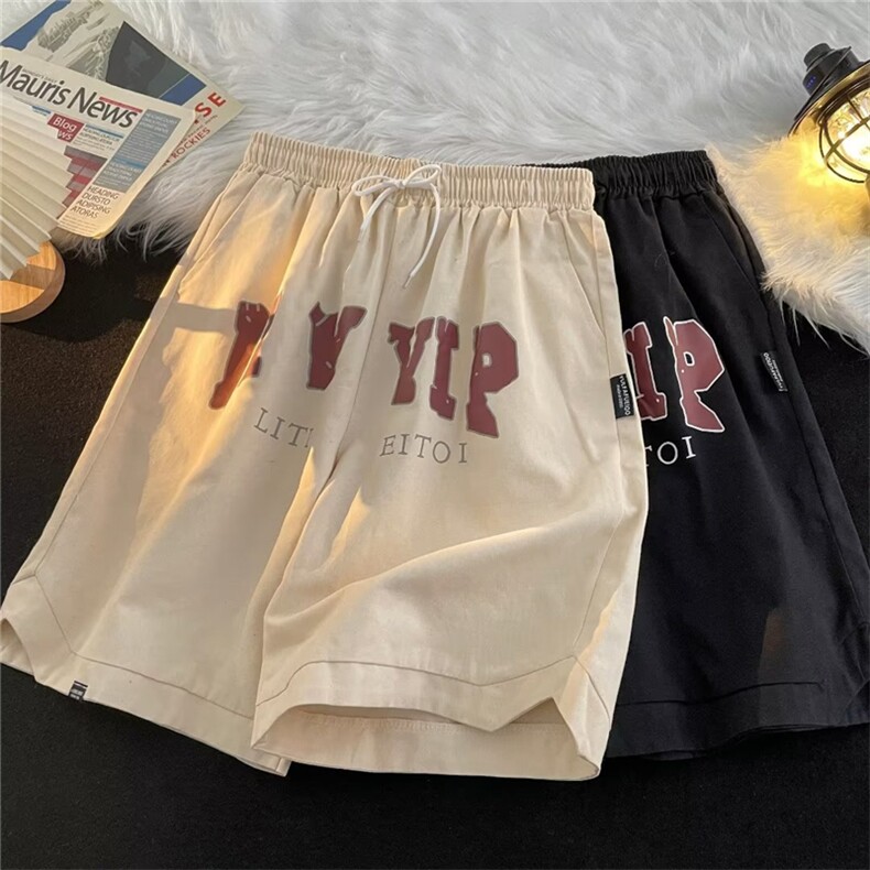 美式复古字母休闲裤男夏季潮牌宽松运动直筒五分裤K6267-P28,男装休闲裤,星座512-2