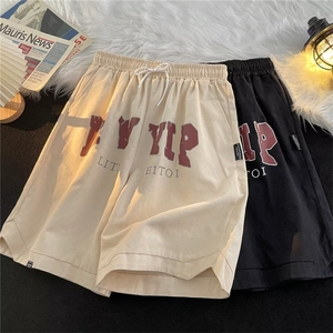 美式复古字母休闲裤男夏季潮牌宽松运动直筒五分裤 K6267-P28图片