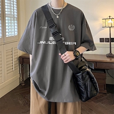 抖音得物二开现货220克夏装重磅美式高街宽松短袖t恤MT194，男装T恤，电商A486-1