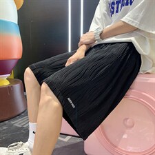 2025新款港风宽松直筒男休闲裤阔腿沙滩运动短裤D201-DM154-P35，男装牛仔裤，电商D321-1