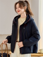 2025年冬季时尚潮流中长款休闲加绒加厚派克服，女装派克服，独衣靓