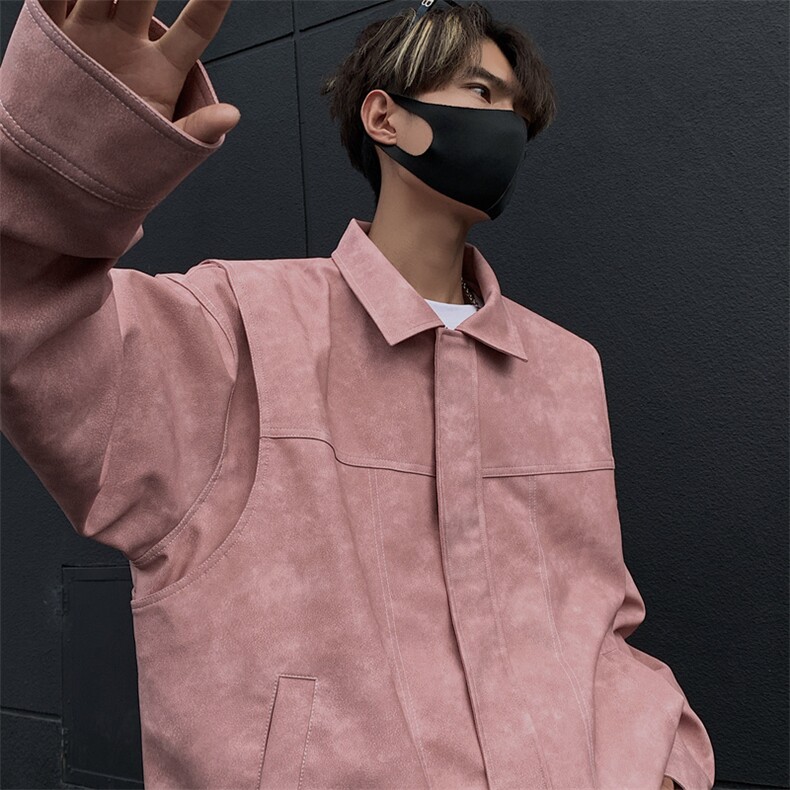 港风高街痞帅男装外套美式短款潮牌工装皮衣夹克DSA157B-J232-P90,男装夹克,电商A157B