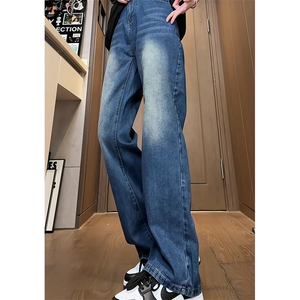 K911～有货（自家图）美式猫须水洗宽松微喇阔腿牛仔裤男-P55控78图片