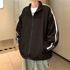 秋款男夹克条纹拼接小贴标冲锋衣外套JK193P55，男装夹克，星座1013-1