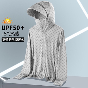 UPF50+夏季新款户外潮流帽檐字母印花情侣大码薄款防晒衣1888-P25图片