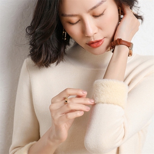 半高领毛衣女加绒加厚秋冬2024新款洋气内搭长袖修身显瘦图片
