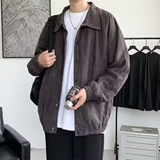 麂皮绒翻领夹克男士秋冬季2025新款痞帅潮牌欧美工装外套H04/P60，男装夹克，星座506