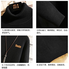 高领毛衣男士大码内搭毛线衣男砖墙GM45293-P45加绒款-P65，男装针织衫/毛衣，电商A040A