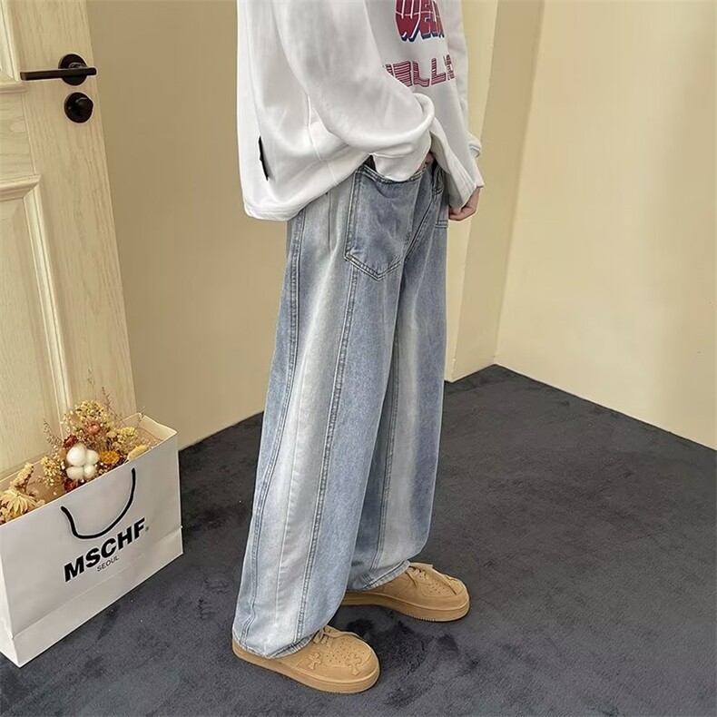 vintage牛仔裤男美式复古vibe裤子春秋季高街K597P45,男装牛仔裤,星座1116-2