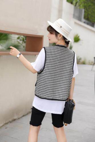 珍珠格子马甲套装，美美哒！，女装马夹，春信拙源