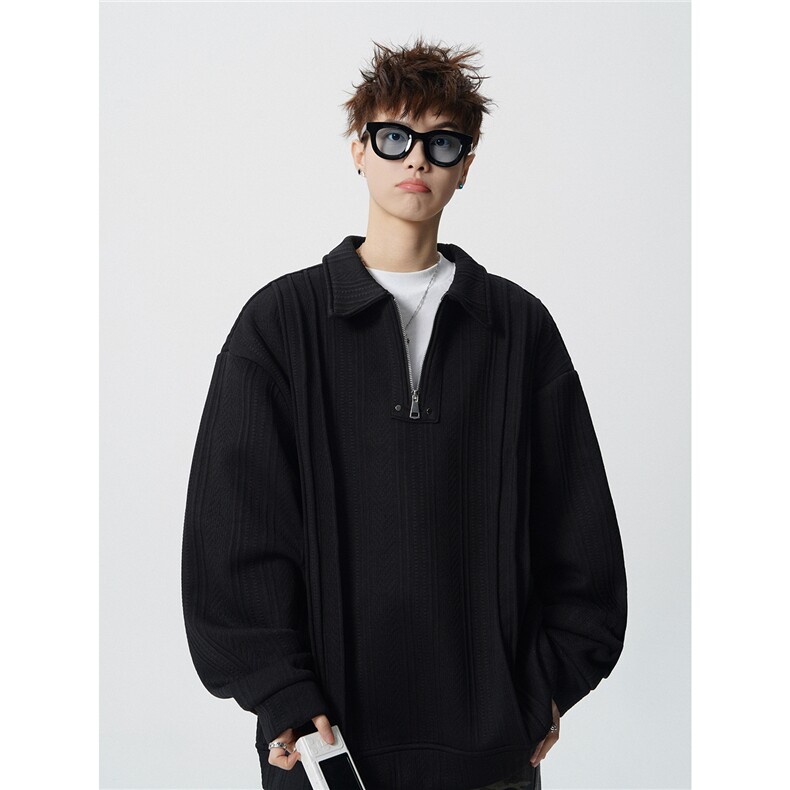 现货WY10167-特P45控88新款高品质大码百搭宽松半拉链卫衣男,男装卫衣,电商A059
