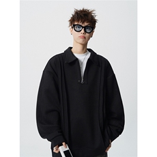 现货WY10167-特P45控88新款高品质大码百搭宽松半拉链卫衣男，男装卫衣，电商A059