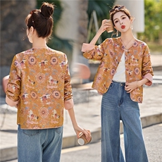 2026年春季新中式盘扣重工提花撞色外套，女装短外套，奕薇雅