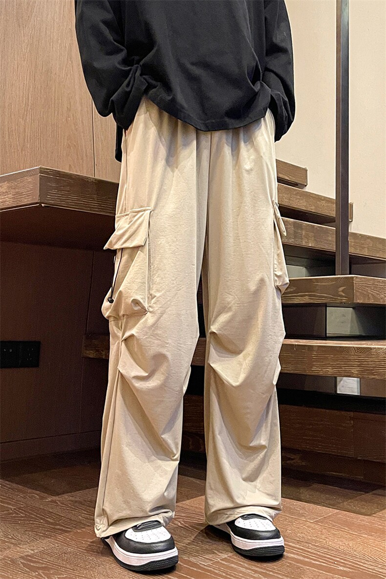 8XL-M特大码冰丝裤男美式工装裤高腰垂感宽松防晒阔腿裤K962P45,男装防晒衣,电商D206-1