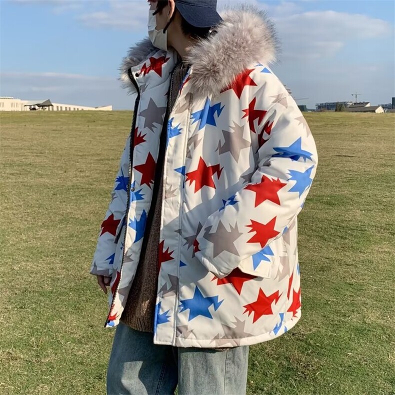 冬季新款大毛领棉服外套男女同款潮牌加厚保暖MY03-P65,男装棉衣,星座1109-3