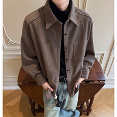 秋季男装夹克复古毛呢外套潮牌宽松百搭上衣XZ514-2-CS2610-P68，男装夹克，星座514-2(原B239)