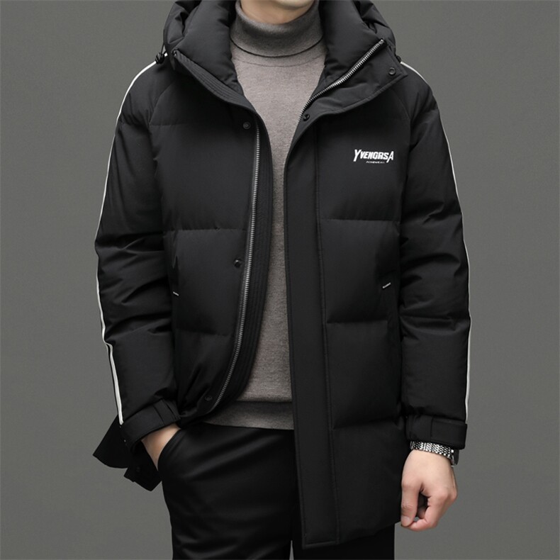 2023冬季新款男士加厚保暖羽绒服中年男装商务休闲连帽上衣外套,男装羽绒服,电商B212（原钱塘6029）