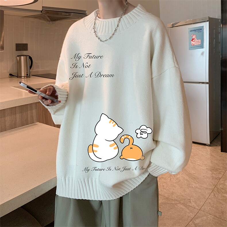 半高领毛衣男士大码针织衫男毛线衣男 M18357-P45 加绒款-P65图片