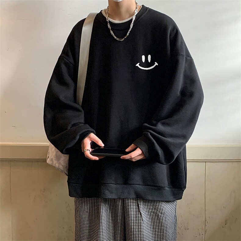 圆领卫衣男大码加厚加绒长袖t恤男S6204-P28加绒款-P33,男装卫衣,电商A040