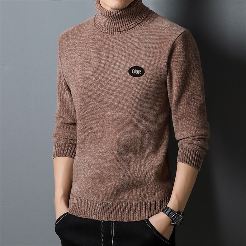 毛衣男加绒加厚冬季新款保暖中年男士爸爸装商务休闲针织打底衫图片