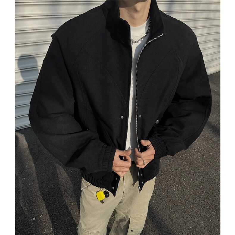 黑墙重磅帆布夹克2026春季男装外套短款美式春装中性上衣S382特98,男装夹克,电商A233-1