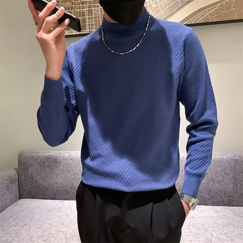 半高领毛衣男春秋季纯色休闲打底线衣日系潮流简约M826-P48,男装针织衫/毛衣,星座1109-3