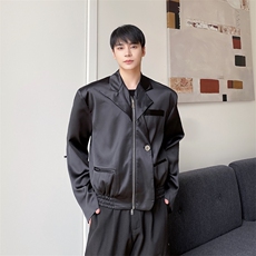 秋季新款潮牌飞行员西服夹克男短款小众设计感外套A345-609-P130，男装夹克，电商A345