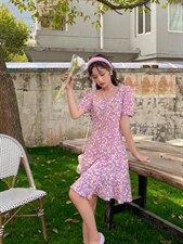 短款碎花裙，其它，安玖拉