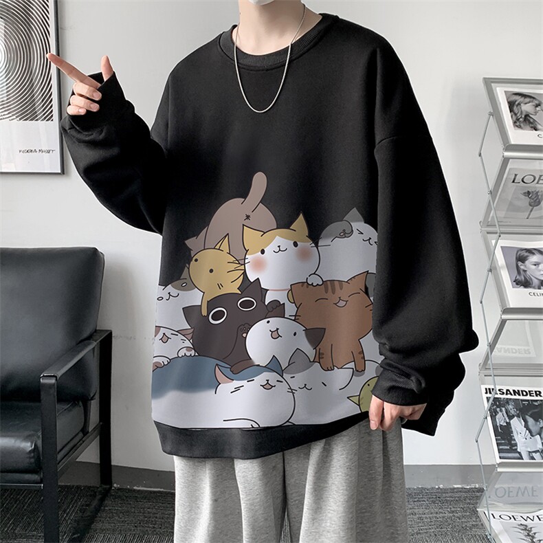 圆领卫衣男大码加厚加绒长袖t恤男S6162-P28加绒款-P33,男装卫衣,电商A040