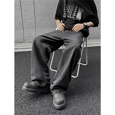 高街暗黑牛仔裤男士韩版潮流痞帅2024夏季新款ins长裤RK1680-P45，男装牛仔裤，星座412-2