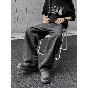 高街暗黑牛仔裤男士韩版潮流痞帅2024夏季新款ins长裤RK1680-P45