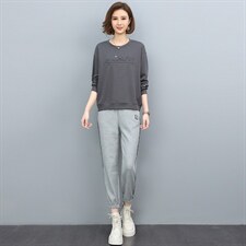 时尚套装女2021年新款运动休闲小香风上衣百搭小个子显高两件套潮，女装套装/套裙，玛其路