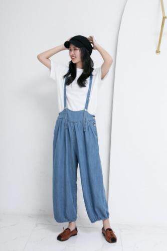 超薄背带裤，女装，E·呀