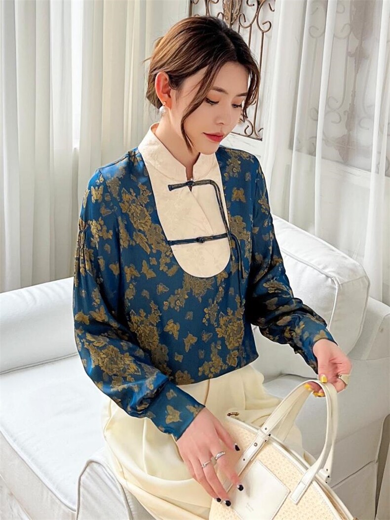 醋酸衬衫，流行的朝风，，女装衬衫，恋语随风(7F)