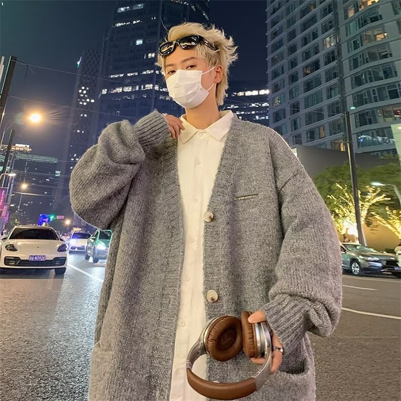 美式毛衣男慵懒风休闲针织衫 M6312 P50图片
