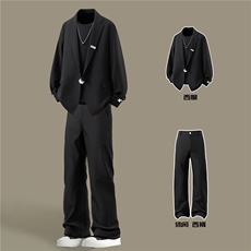 西服96%聚酯纤维4%氨纶M-5XL大码XF78126P95控148西裤XK78151P45，男装西服，星座227-7