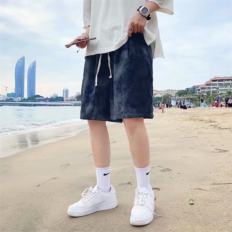 新款潮流韩风休闲五分裤ins宽松港风灯芯绒短裤潮牌DO7-P28,男装休闲裤,星座1109-3