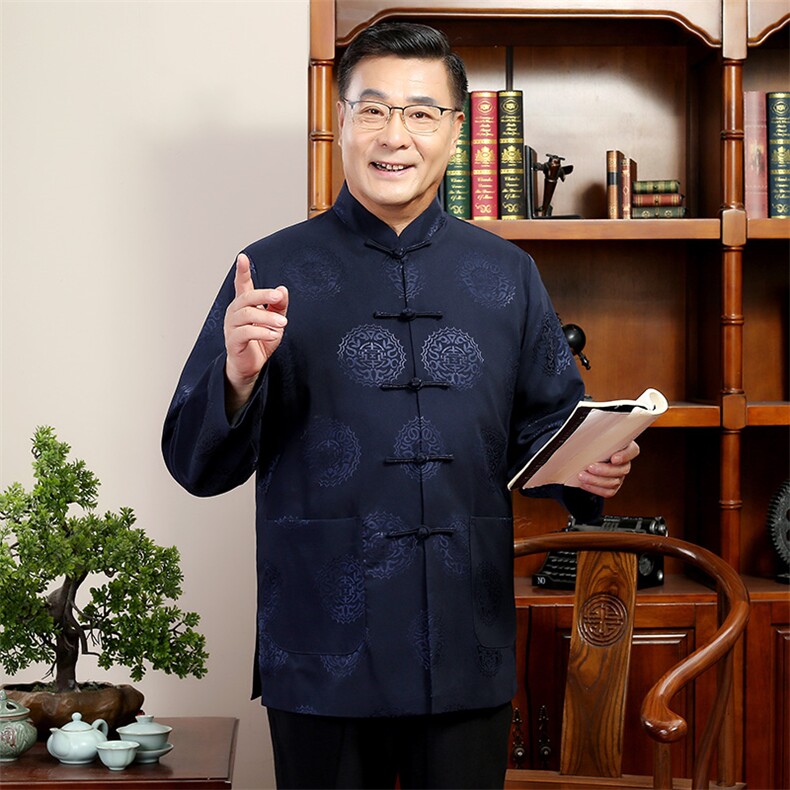 汉服老年人唐装爸爸秋冬爷爷外套夹克2024风男装YDC6003-P110,男装夹克,星座1105-3