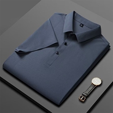 夏款男POLO衫冰丝纯色休闲商务保罗衫T恤大码M-4XLPL1199P40，男装Polo衫，星座1013