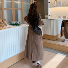 高级感咖色风衣外套女春秋2025新款显瘦流行爆款英伦风中长款大衣，女装风衣，2C271