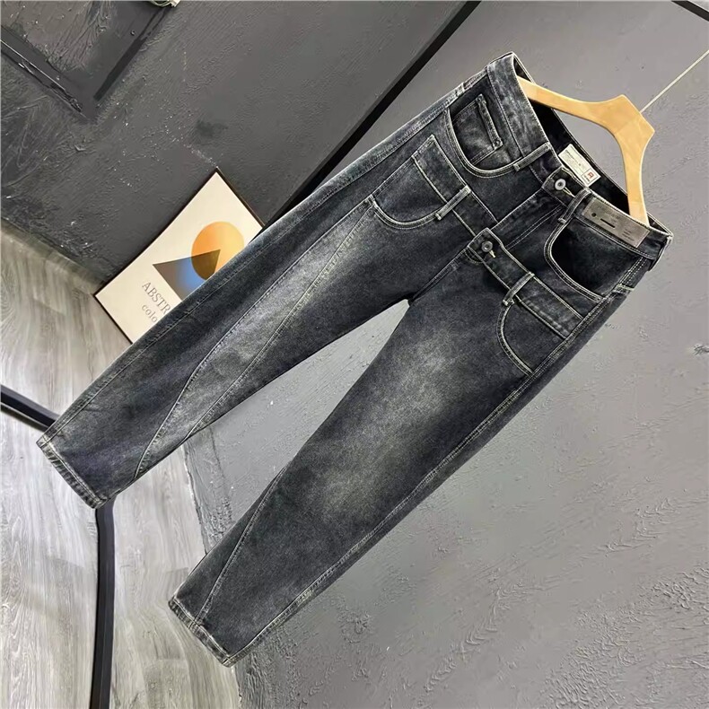 1506/QA6700/P56牛仔裤男生痞帅潮流哈伦裤水洗百搭宽松休闲,男装牛仔裤,星座1506