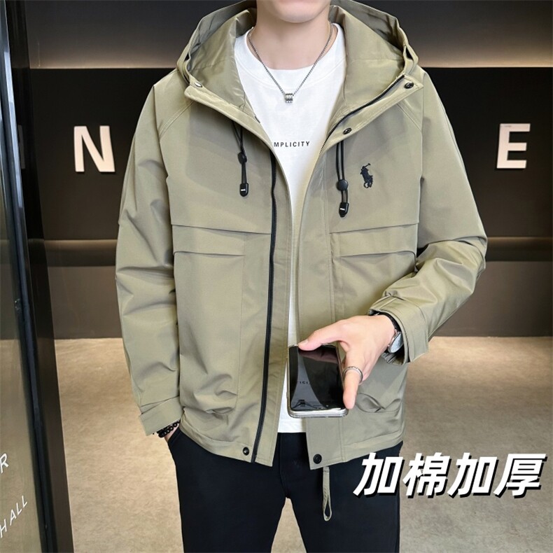 加棉加厚连帽长袖美式简约夹克秋季休闲外套NM828-P100,男装夹克,星座310B-3