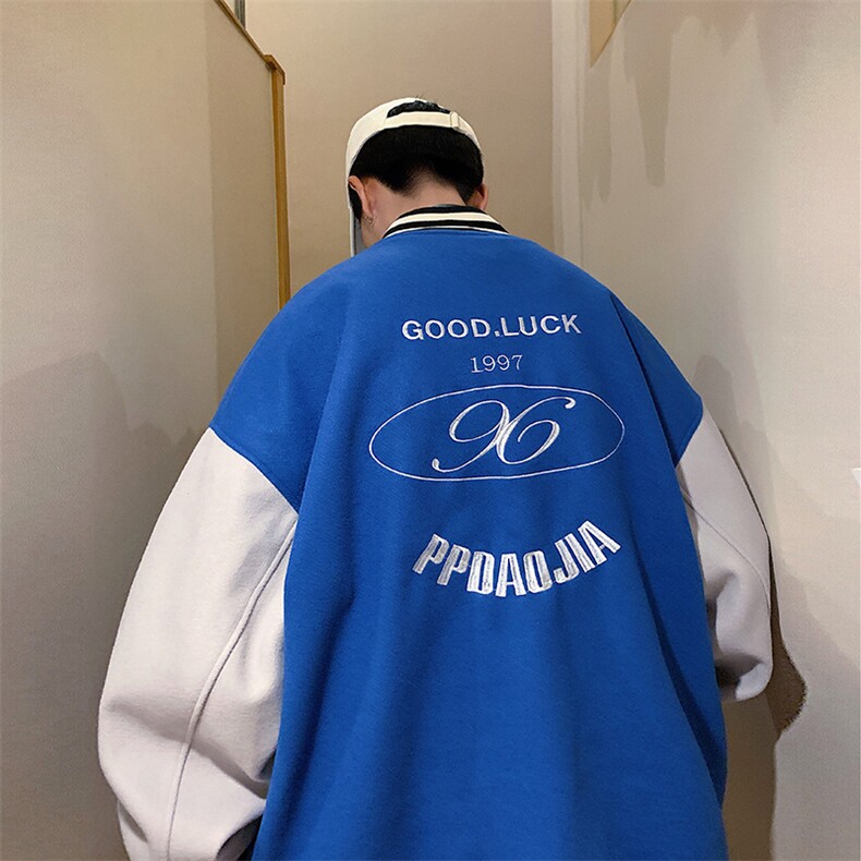2022春季新款呢料贴标棒球服男港风酒店风外套夹克J6822-P85，男装夹克，电商A001